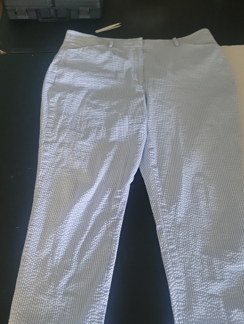 Women's Brook Brothers Size 14 Seersucker Dress Pants - Light Blue